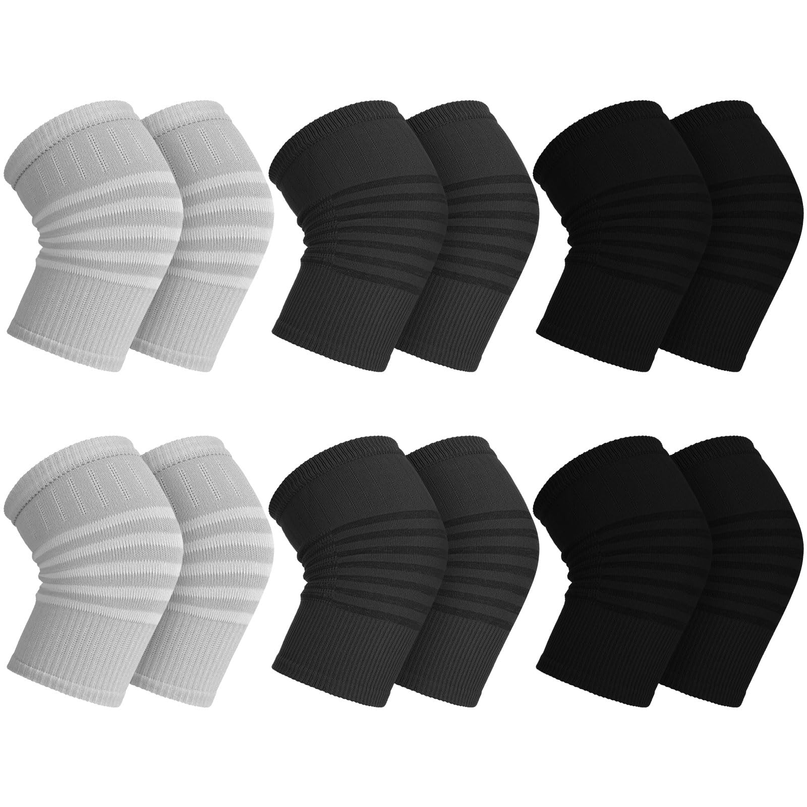 Geyoga 6 Pairs Knee Warmers for Women Men Breathable Leg Warmers Knee Brace Pad Leg Compression Sleeve for