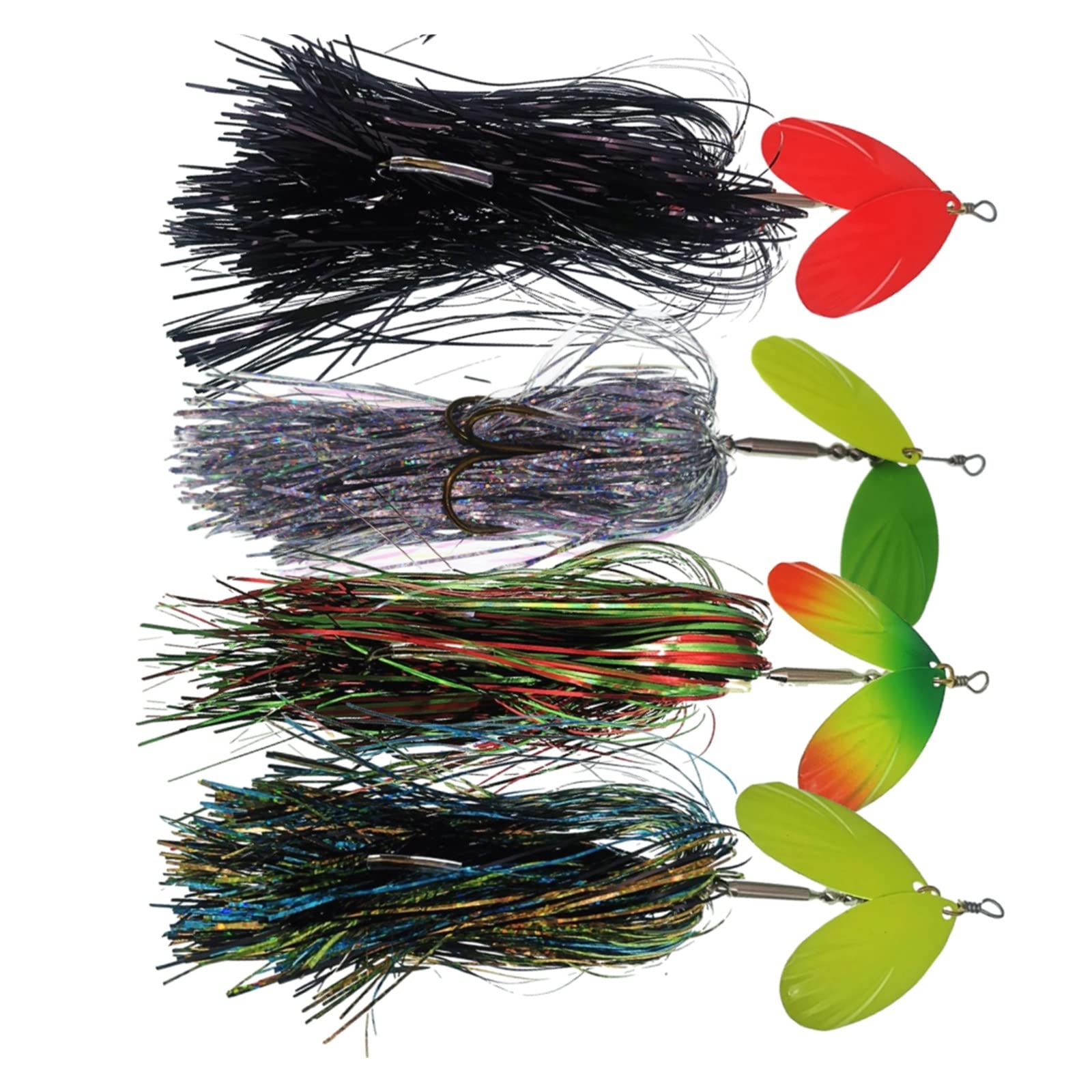INEOUT 4pcs Spinner Lure 22cm/45g Metalllöffel Angelköder Drillinge Bass Lure Hard Bait Fishing Jig Tackle Head