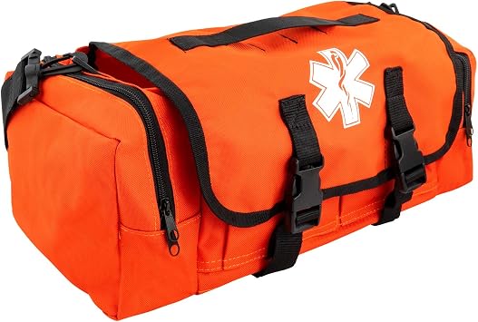 LINE2design First Aid Responder Emergency Star of Life Logo Medical EMS Bag with Zippered Pockets & Shoulder Straps