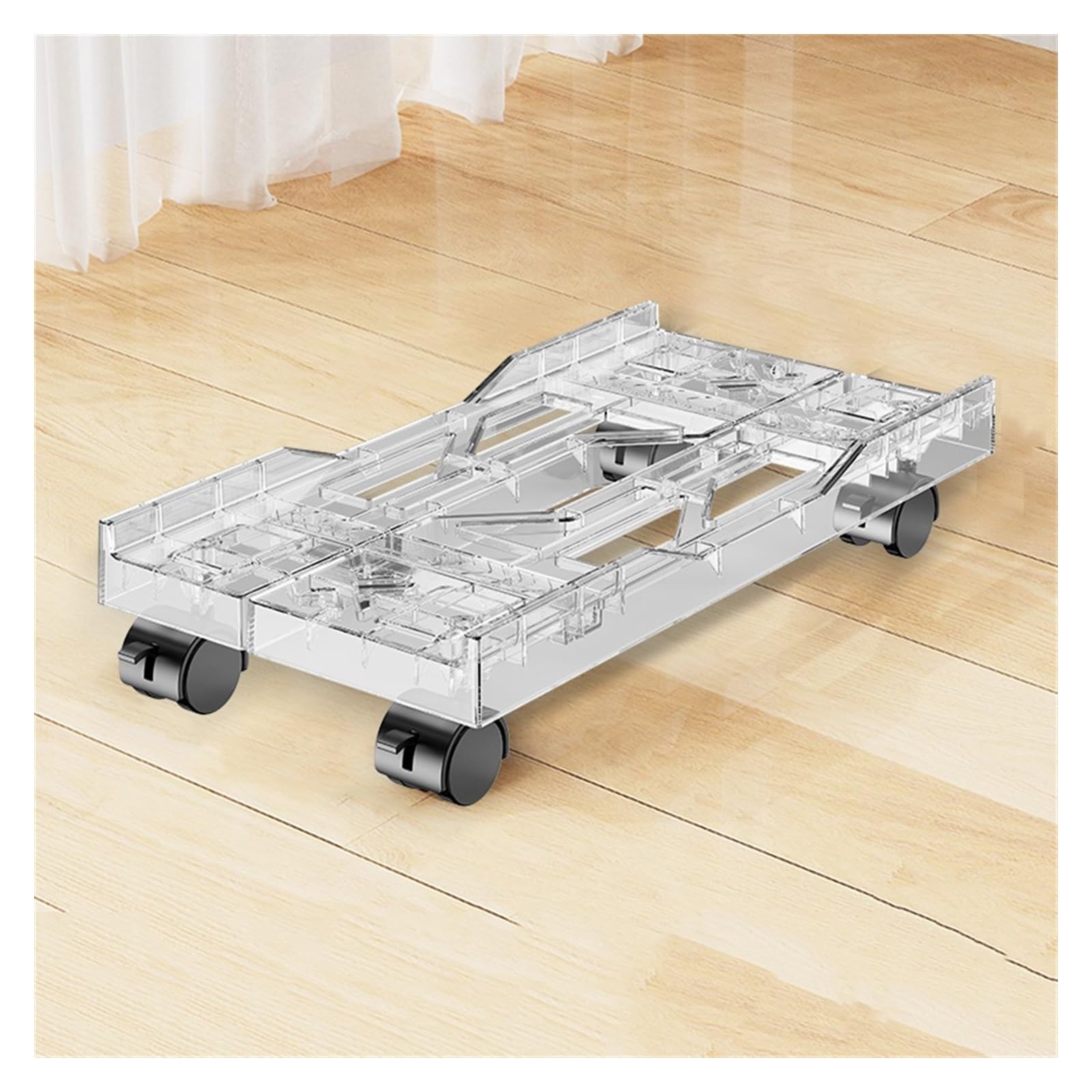 SaryEdge CPU Stand PC Stand Adjustable CPU Tower Stand Mobile CPU Stand with 4 Caster Wheels Fits Most PC CPU Holder,Clear,Clear