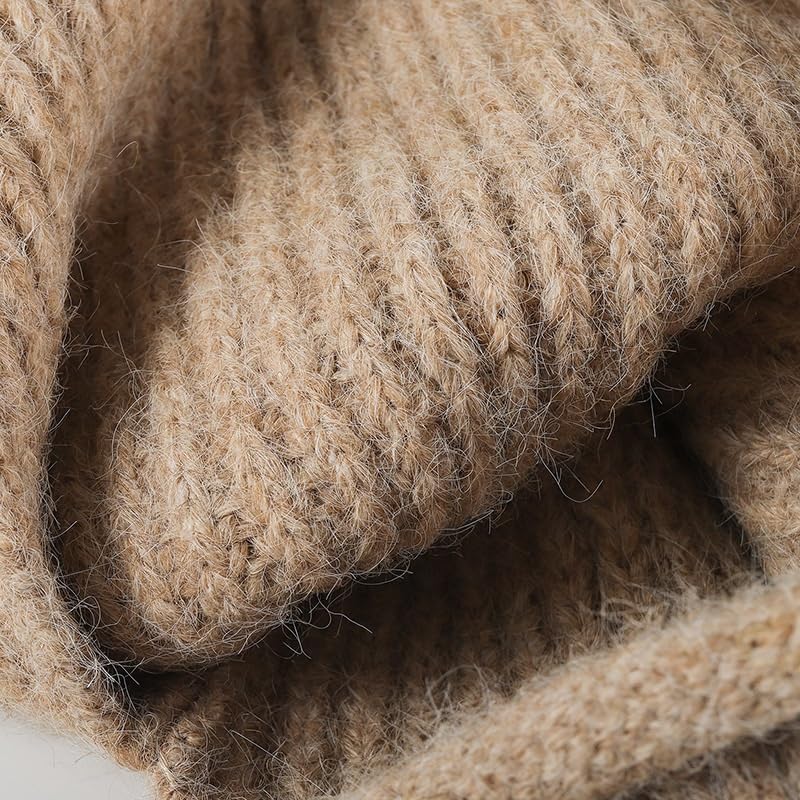 Women's Outdoor Ear Protection Warm Plain Weave Hat Wool Knitted Yarn Hats