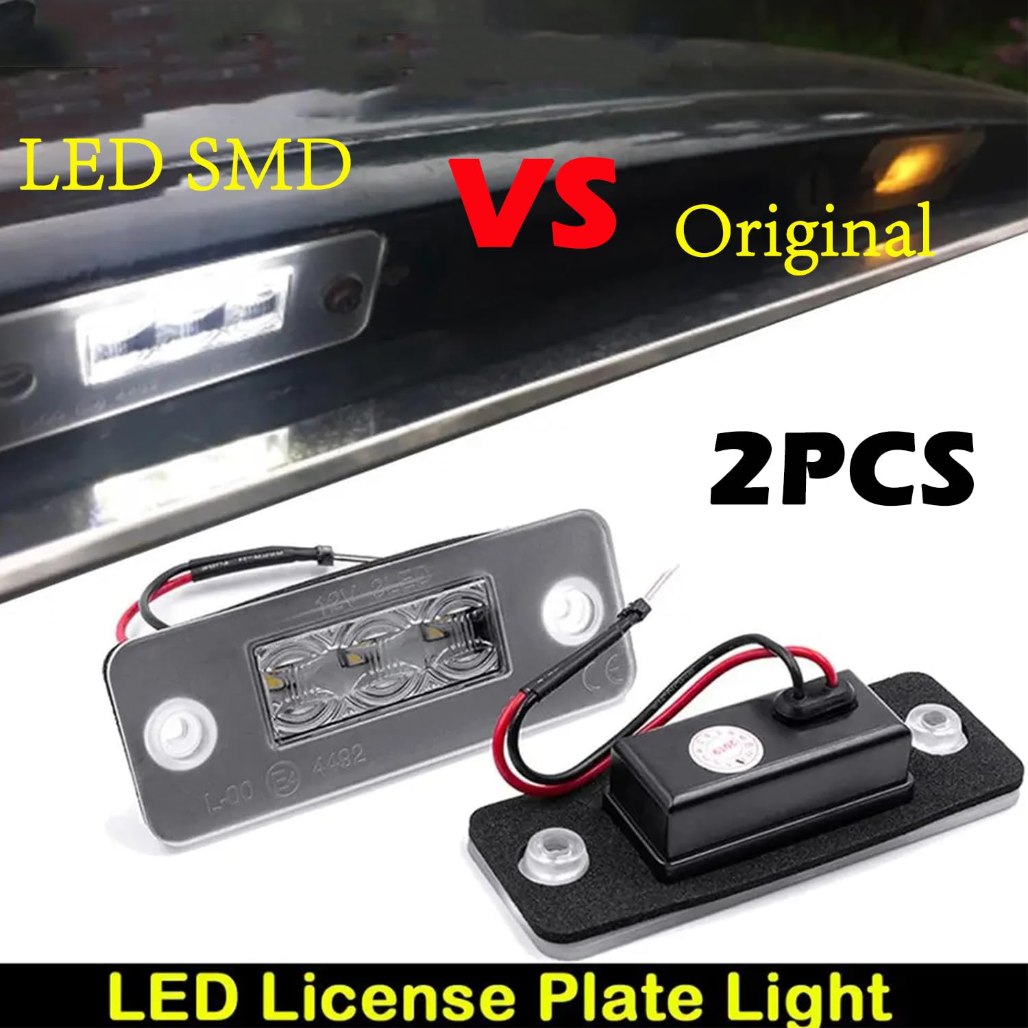 Feux de Plaque d'immatriculation à LED, 2 pièces sans Erreur, Feux de Plaque d'immatriculation compatibles avec Audi A8 D3 2002-2010 OEM# 4E0943021,4E0943022 Feu arrière