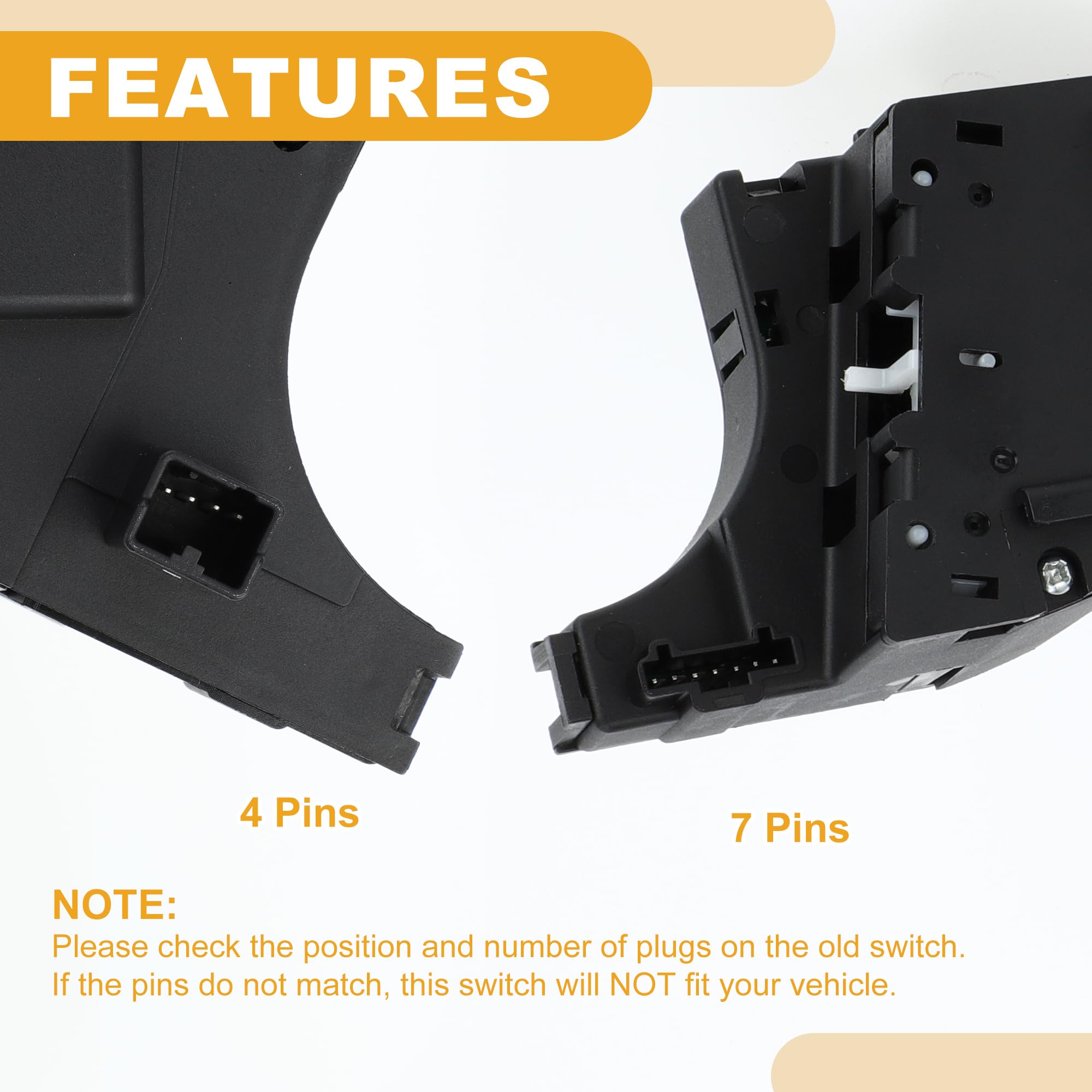 Interruptor De Señal De Giro Para Dodge Avenger 2008-2011 1Pc | Color Negro, Plástico, Oe 5183946Ab, 11 Pines, Delantero, Control De Luces, Para Dodge, Para Jeep, Y Otros