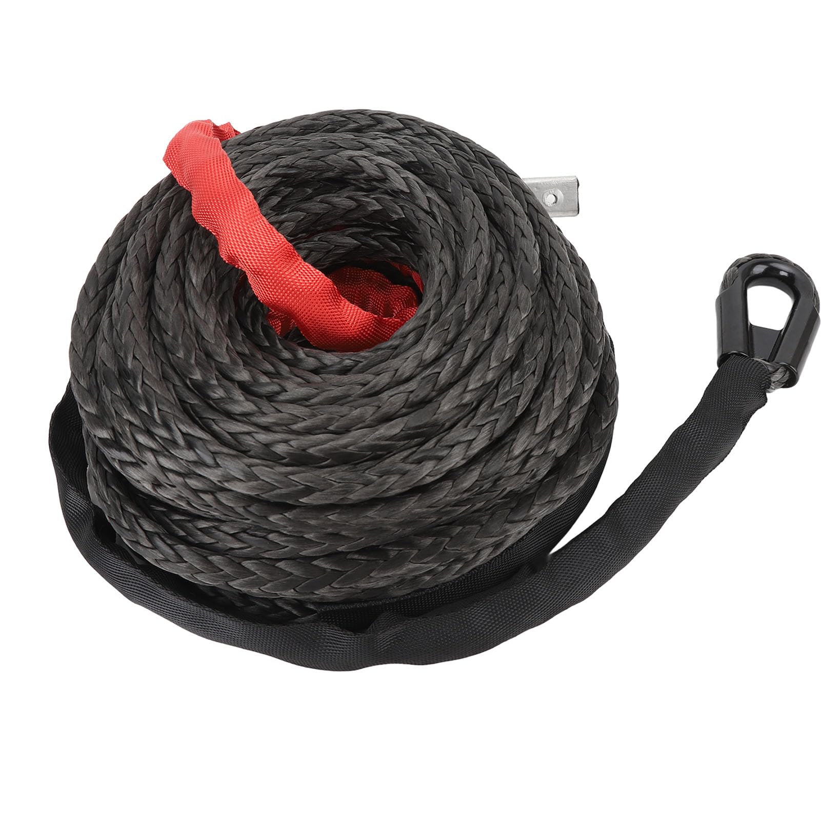 Tbest Syntetyczna Lina do Wyciągarki 7,5 T, Rękaw Ochronny 9,5 Mm X 25 M | Konstrukcja UPE, odporność na ścieranie, Odzysk w Terenie, Linia Wciągarki o Udźwigu 12000 Funtów, do Montażu SUV 4WD ATV UTV