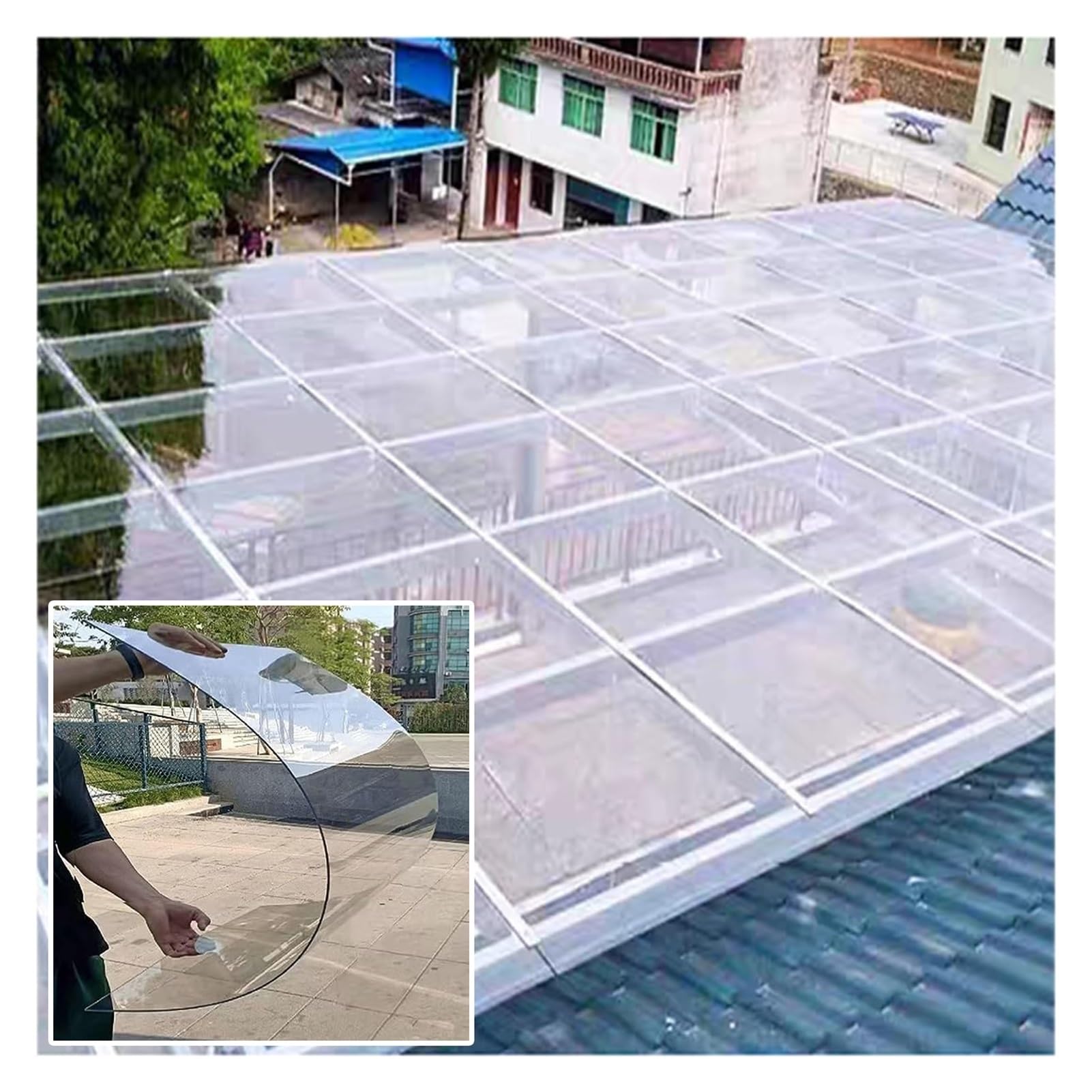 Clear Polycarbonate Sheets,Clear Solid Acrylic Plastic Panel,Uv Protection Rainproof Roof Cover,Pc Sheet Plastic Roll,Replacement For Outdoor Greenhouse Canopy ( Color : 1mm , Size : W1.22*L3m/W4*L9.8 - View #9