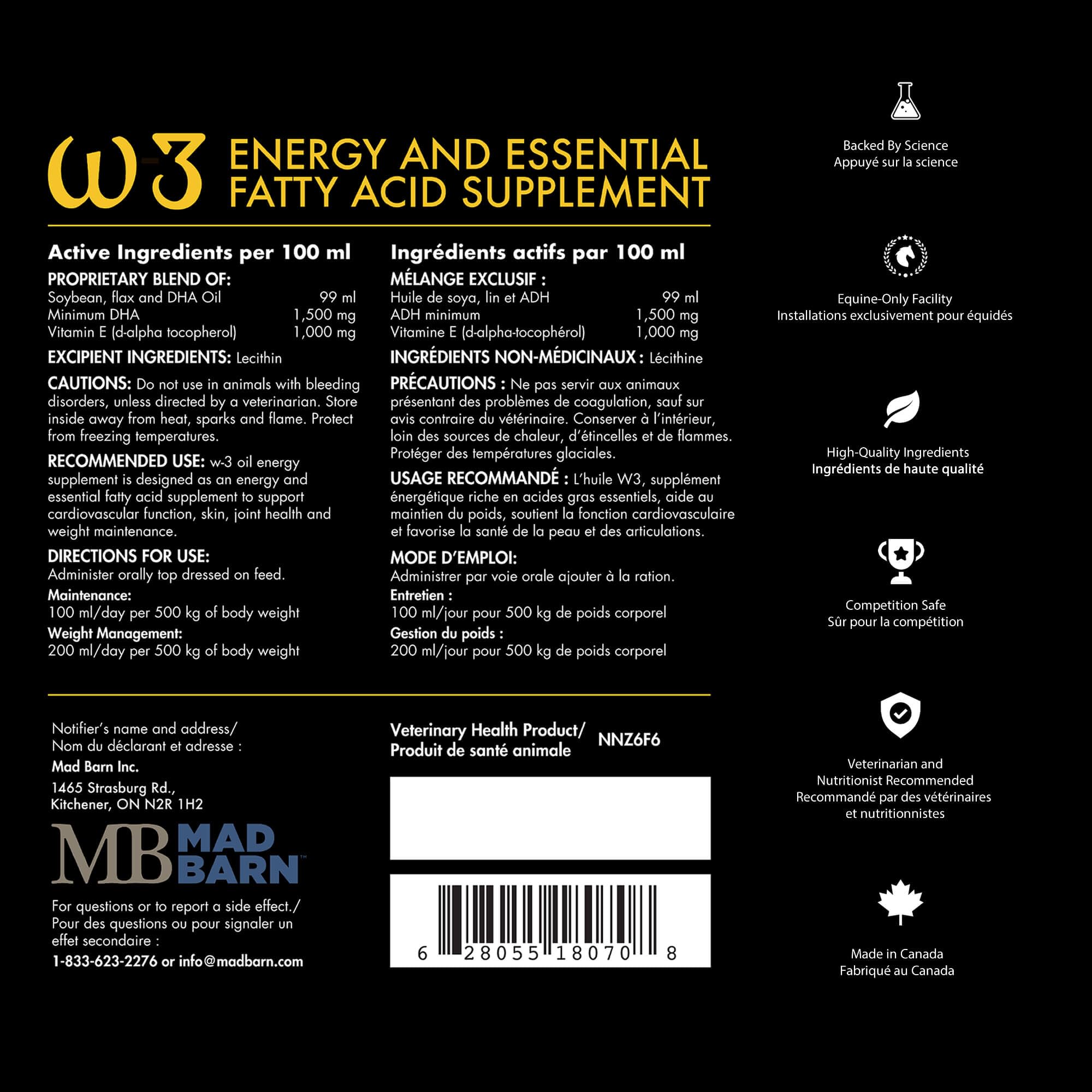 W-3 Oil 5 L | Omega-3 Oil for Horses with Algae-Derived DHA and Natural Vitamin E - Supports Healthy Skin, Shiny Coat and Joint Health — Amazon image 6
