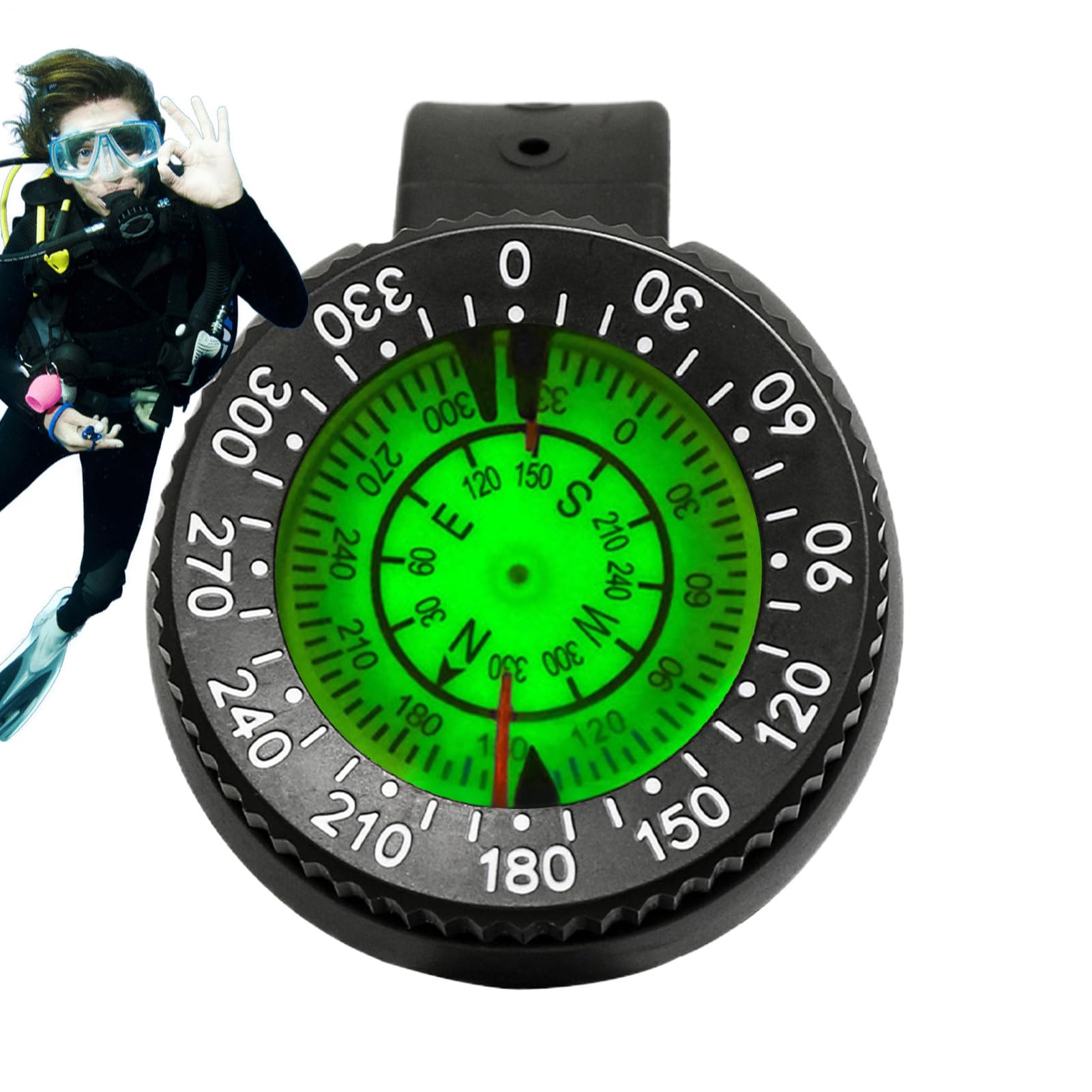 Boussole de Plongée Navigation sous-Marine Précise | Compacte Précise et Lumineuse pour Randonnée Kayak Orientation Plongée
