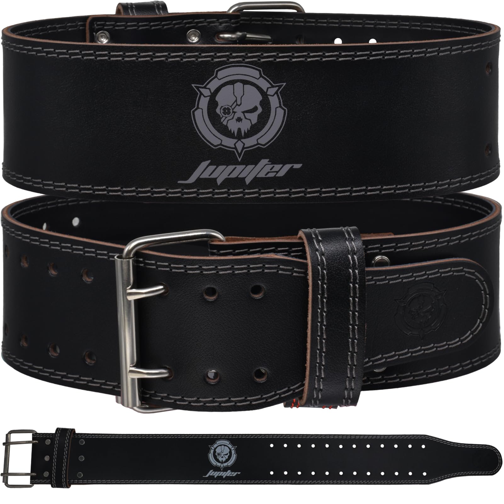 Ceinture d'haltérophilie (6 mm d'épaisseur) – Cuir véritable, offrant un soutien dorsal. Boucle à double griffe, idéale pour l'haltérophilie, les squats et les soulevés de terre