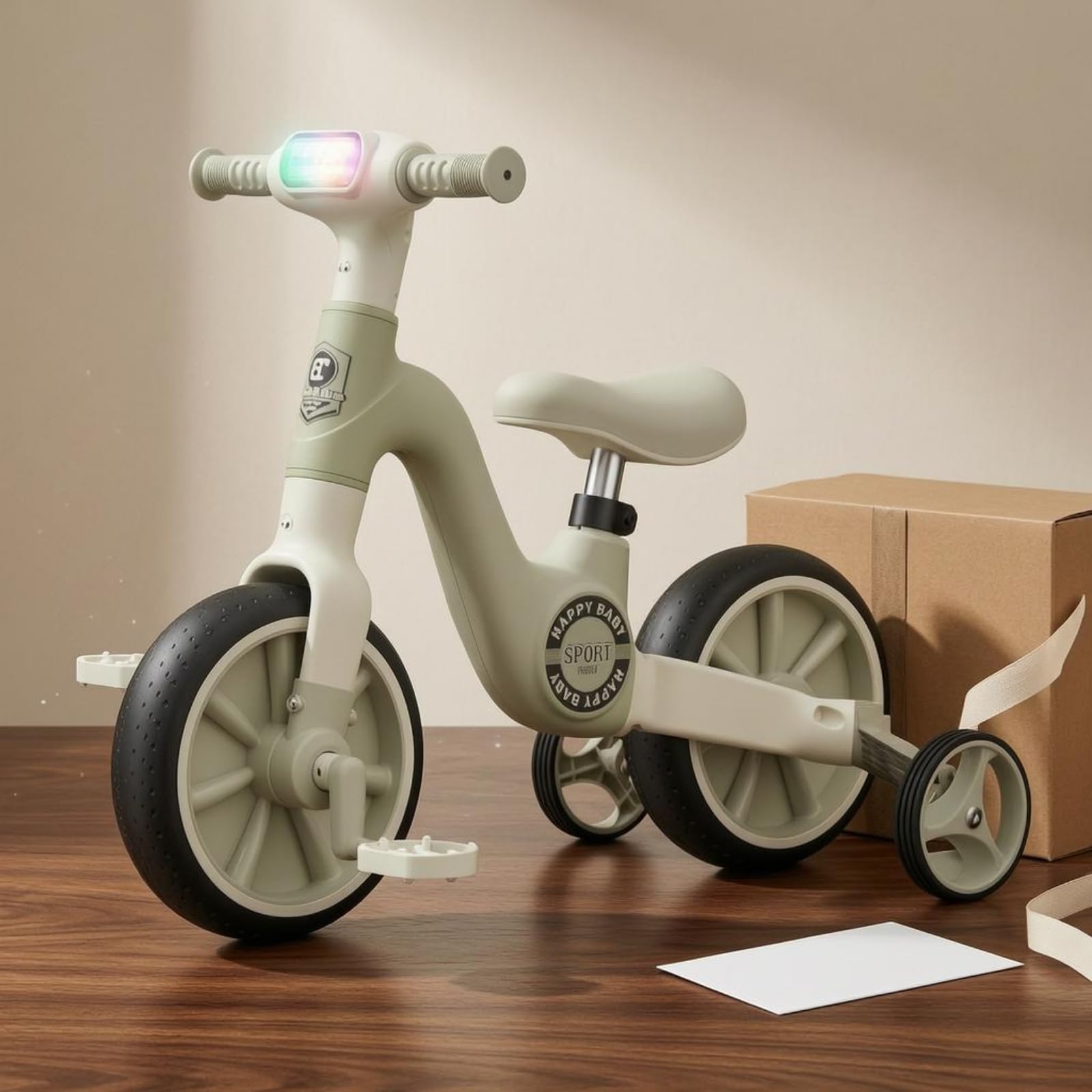 harayaa Bicicletta Senza Pedali per Bambini Bici Equilibrio Infantile 2 in 1 Sella Confortevole Impugnature Rigate Ruote di Supporto Struttura Stabile