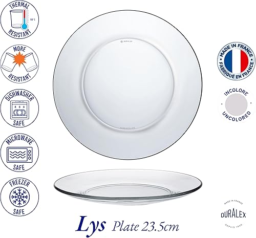 Miniatura 4 de Duralex - Juego de 6 platos Lys Clear 9.3 in (9 1-4 in)