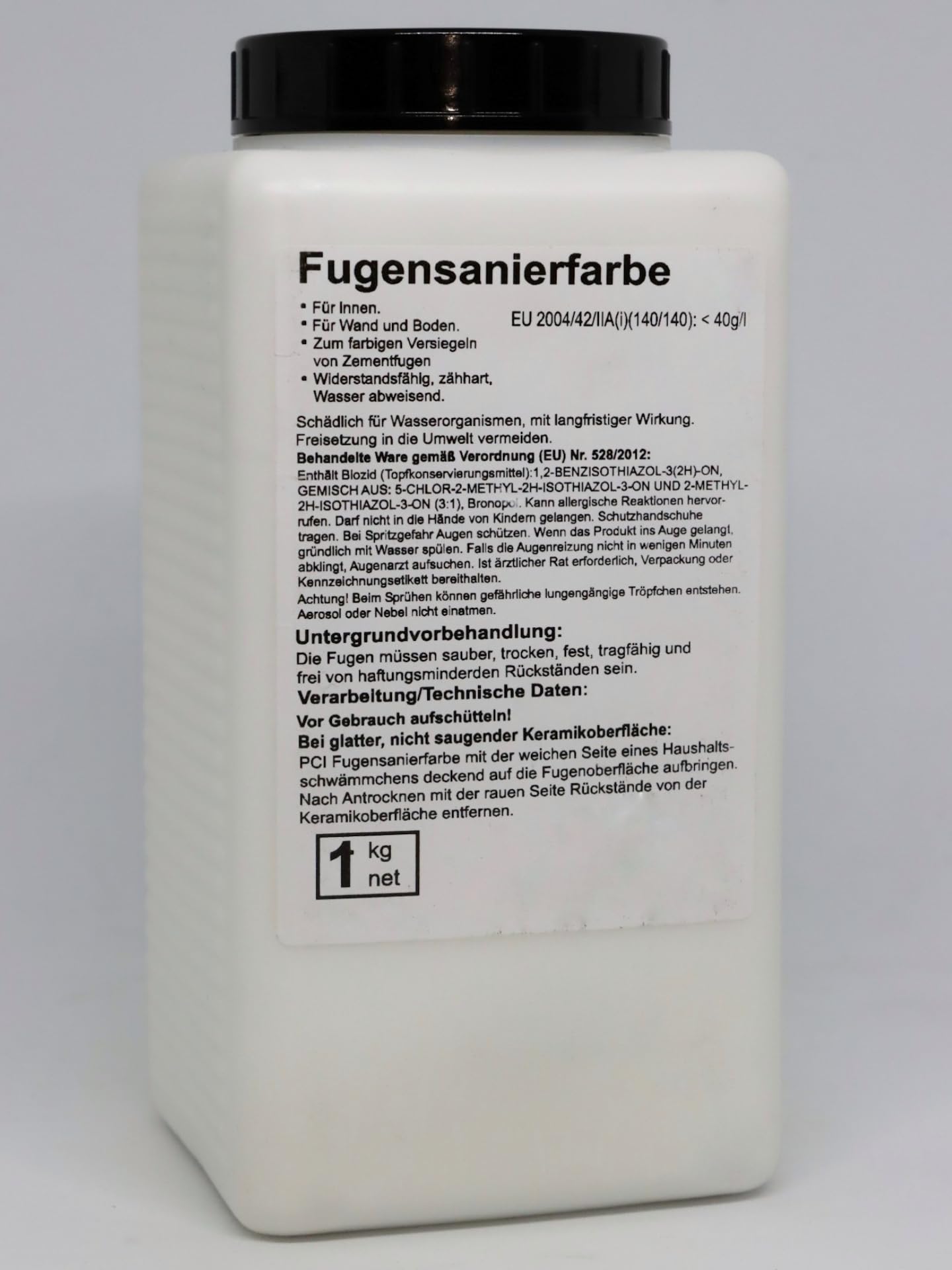 PCI Fugensanierfarbe 1kg Nr. 31 Zementgrau Fugenfarbe Fugenversiegelung Fugenmörtel Fliesenfuge Sika