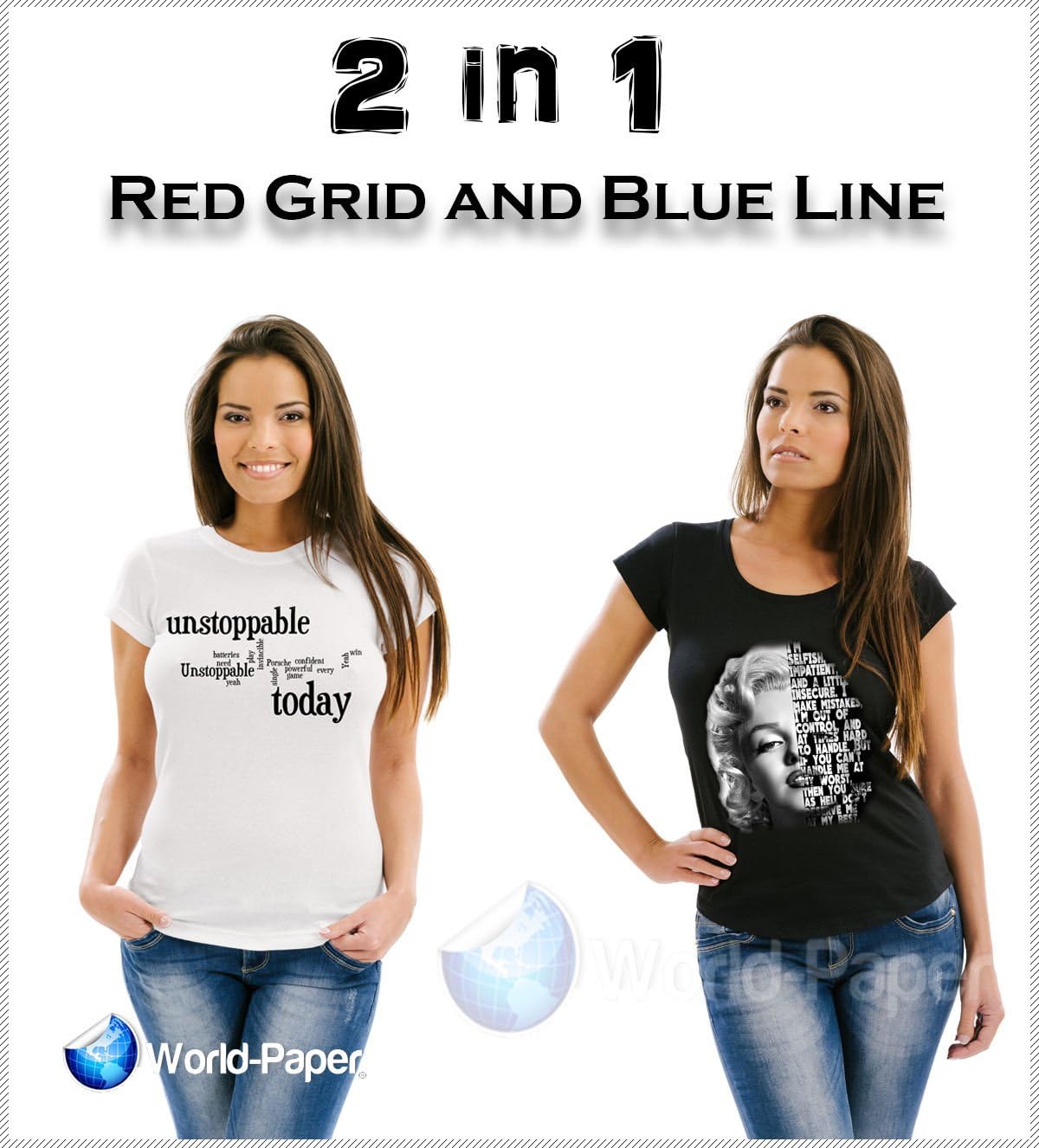 Inkjet Printable Iron On T Shirt & Fabric Transfer Paper For Light Fabrics & Dark 8.5" x 11" :) 25 Sheets