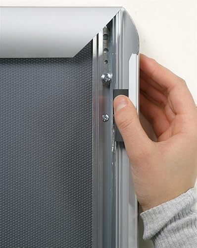 Miniatura 2 de Displays2go QCX45SLV36 - Marco de pared (9.4 x 14.2in, montaje rápido con clip, construcción de aluminio)