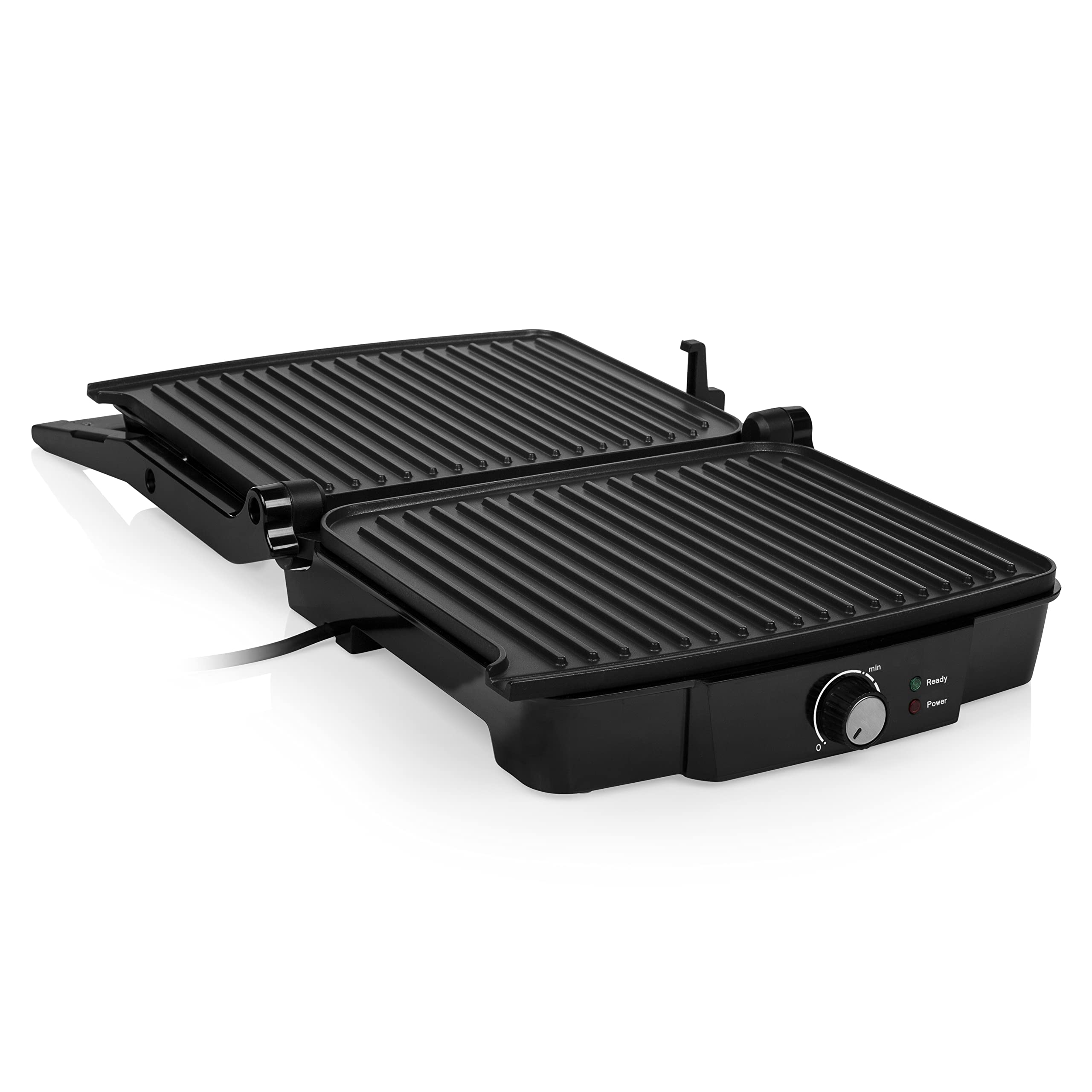 Tristar Griglia Elettrica a Contatto GR-2853, 2000 watt, Apertura a 180°, 29 x 23,5 cm, Utilizzabile anche come griglia da tavolo, colore: Nero