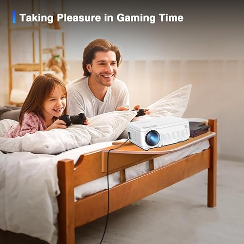 Miniatura 5 de Mini proyector, proyector Bluetooth mejorado 1080P Full HD Proyector de video de cine en casa, proyector de películas portátil compatible con TV