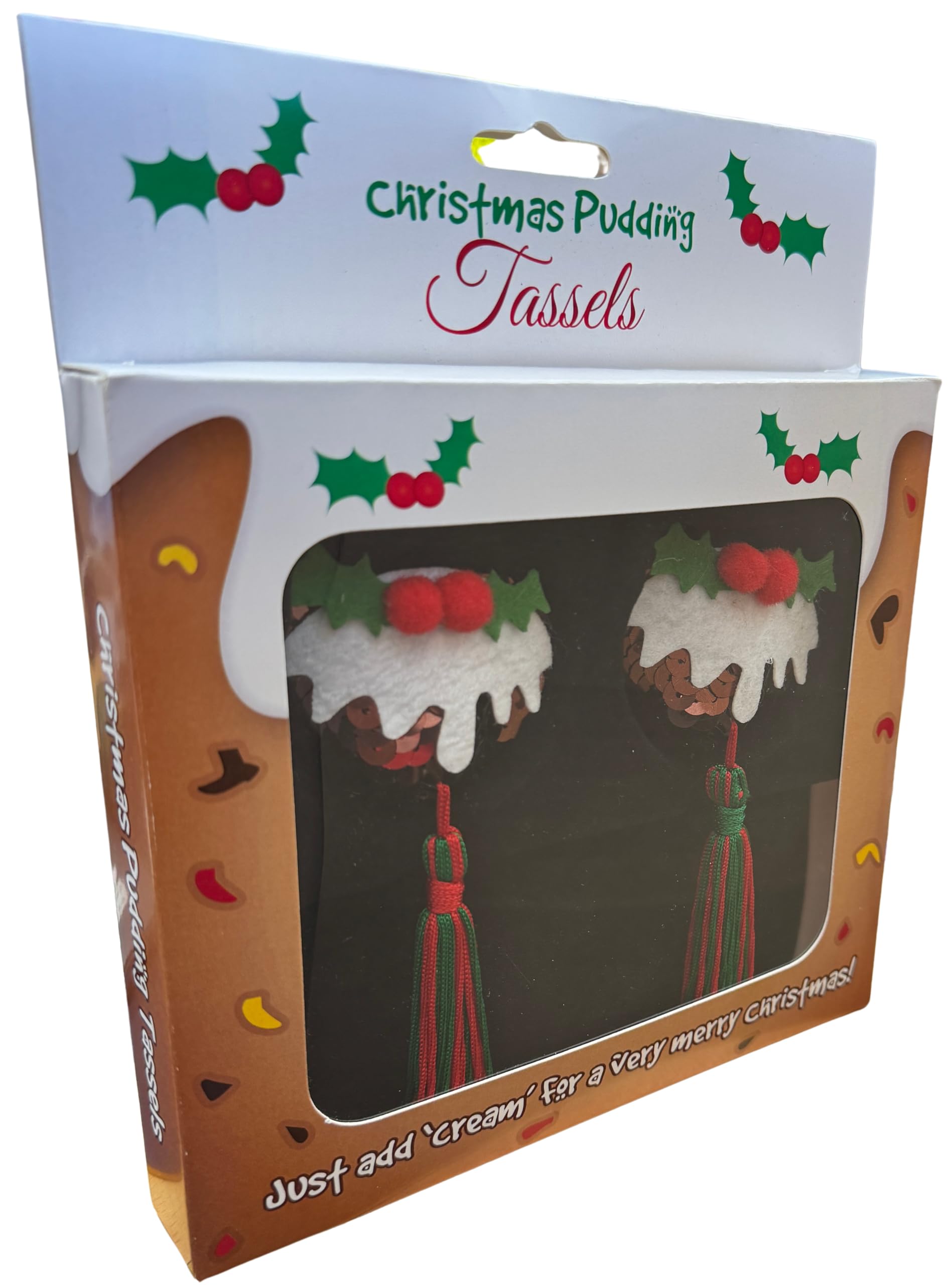 Diabolical Gifts DP0644 Christmas Pudding Tassels, Funny Secret Santa Gifts for Women Under 10 Pounds