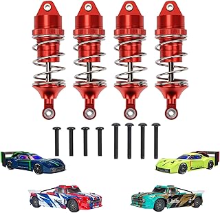 RACWD RC Shocks Absorber 70mm for ARRMA INFRACTION 4X4 570 MEGA, VENDETTA 4X4 3S BLX Upgrade Parts, Full aluminum Front Rear Shock Absorber Damper 4pcs for 1/8 3S ARA4215V3, ARA4319V3, ARA330701 Red