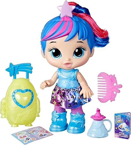Muñeca Baby Alive Star Besties, Muñeca Stellar Skylar de 8 pulgadas con tema espacial para niñas y niños de 3 años en adelante, con accesorios