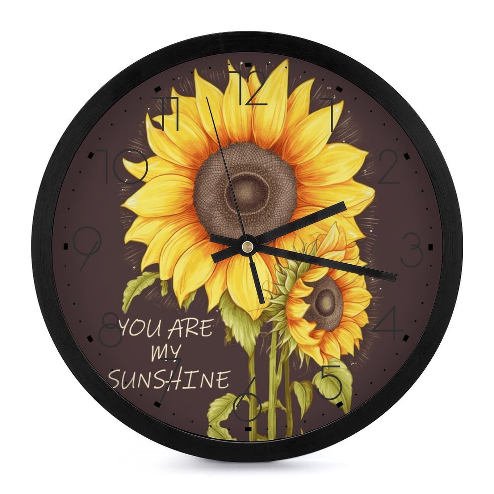 Horloge murale numérique tournesol à piles pour salon