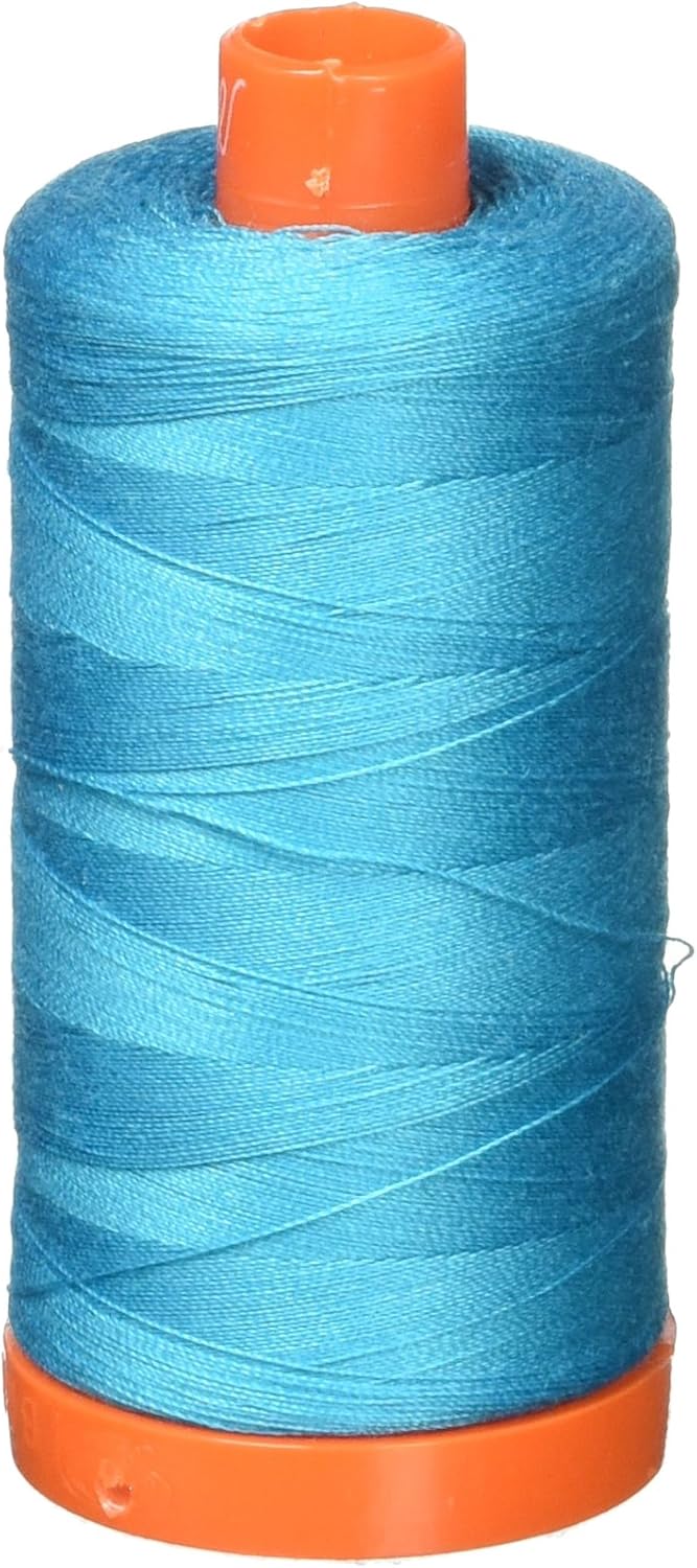 Aurifil A1050-2810 Solid 50wt 1422yds Turquoise Mako Cotton Thread