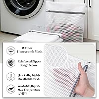 Vista 3 de 10 bolsas de lavandería de malla para lavado, bolsas de lavandería duraderas de doble capa de malla de panal para ropa delicada, 12 x 16 pulgadas