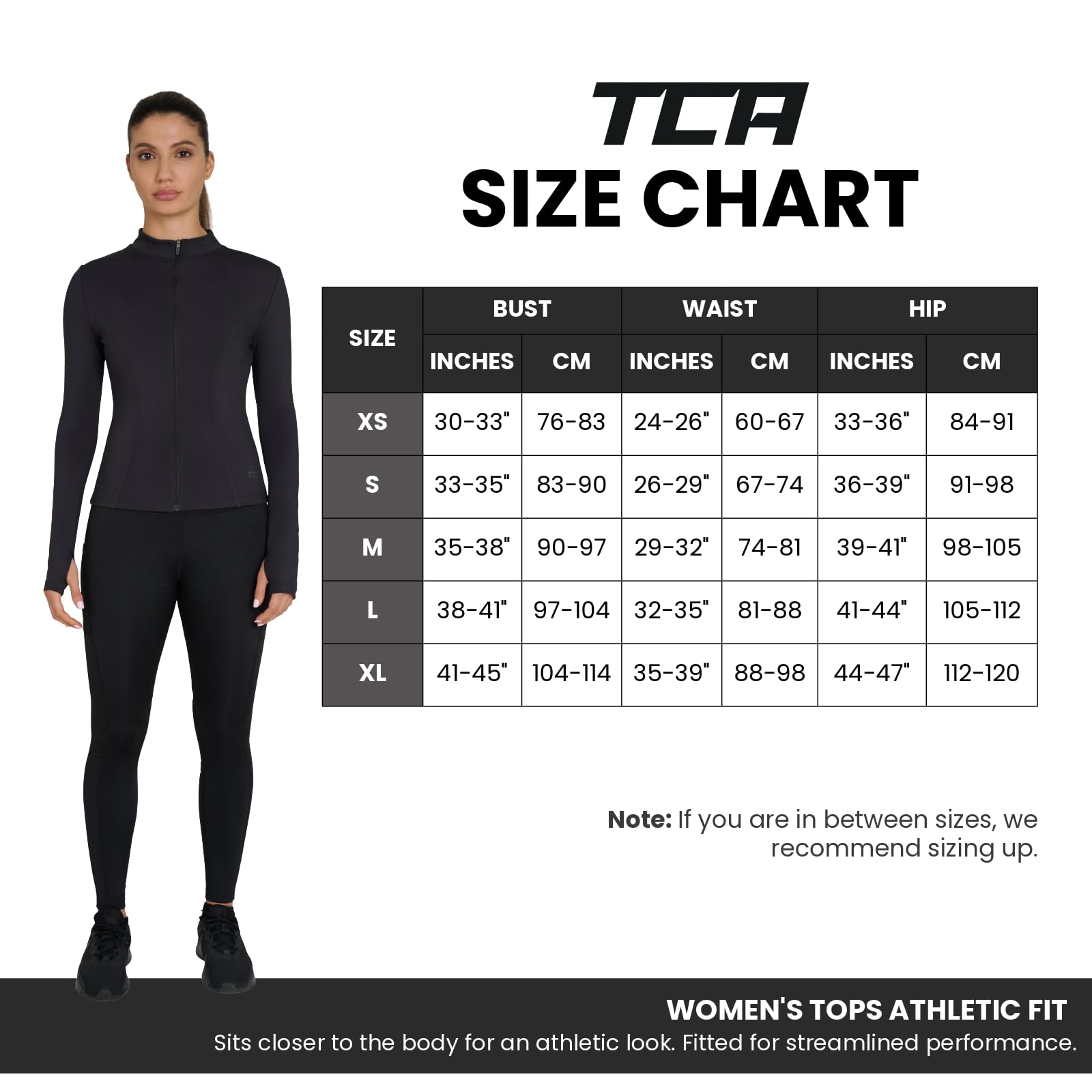TCA Women’s Running Jacket – Long Sleeve Gym Tops Veste de course pour femme – Hauts de sport à manches longues, veste de sport zippée, vestes de sports légères pour femme