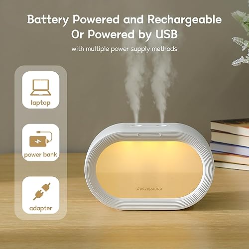 Miniatura 3 de Humidificadores pequeños de niebla fría dual para dormitorio, 16.9 fl oz Mini humidificador de plantas para interiores, humidificadores portátiles