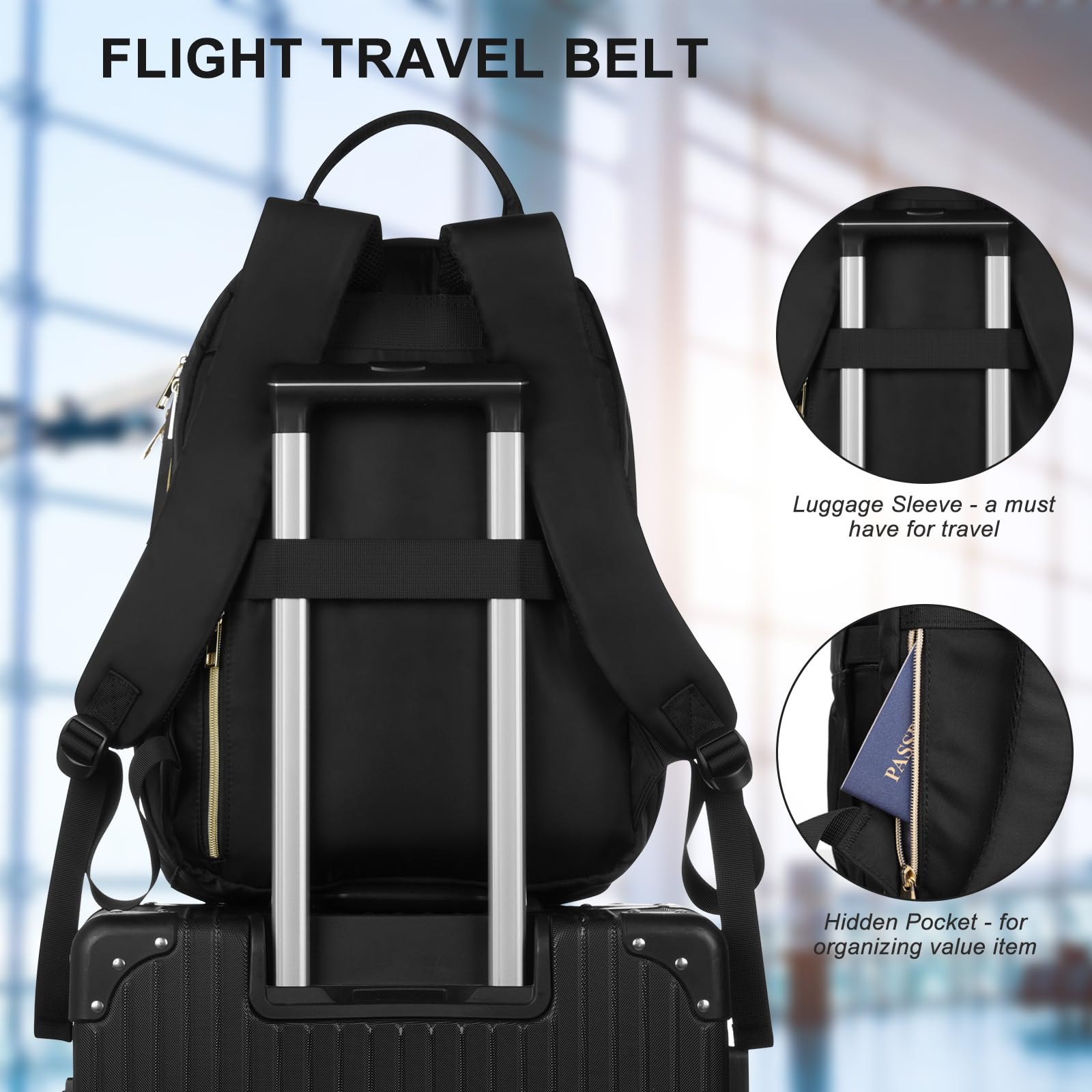 Zaino Porta PC Donna,Zaino Universita Ragazza per Lavoro Viaggio,Ufficio,Sportivo,Business,Scuola,Zaino Casual Borsa per Laptop Computer,Impermeabile e Antifurto