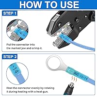 Vista 5 de 560 conectores de alambre termorretráctiles de grado marino, kit de conectores eléctricos de cobre rojo estañado, AWG22-10, multiusos, impermeables