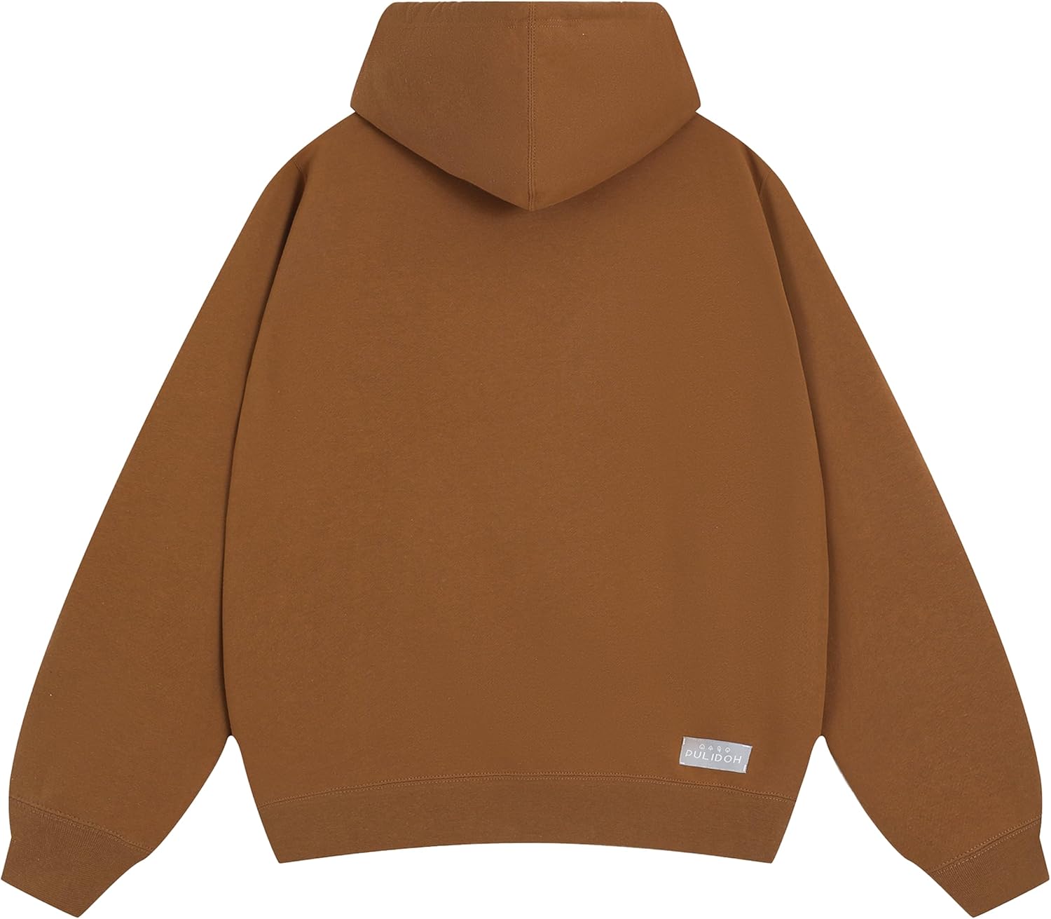 Casual Fleece Hoodie for Men with Pockets, Plain Soft Pullover Back Label Hooded Sweatshirt Unisex