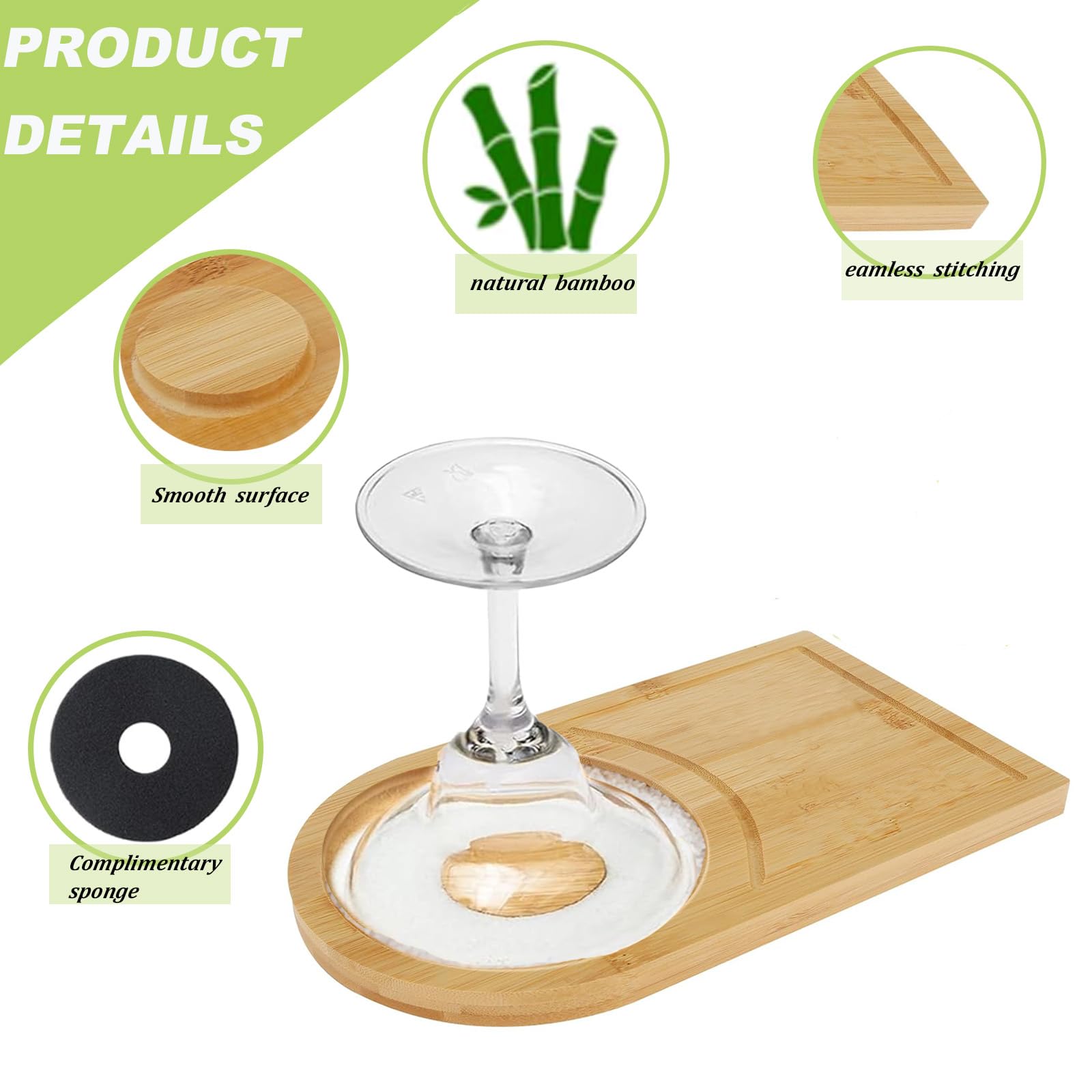 fghuim Margarita Salt Rimmer Set, Bamboo Wood Glass Rimmer for Cocktails,Party BarMargarita Salt Rimmer, Sugar and Salt Rimmer