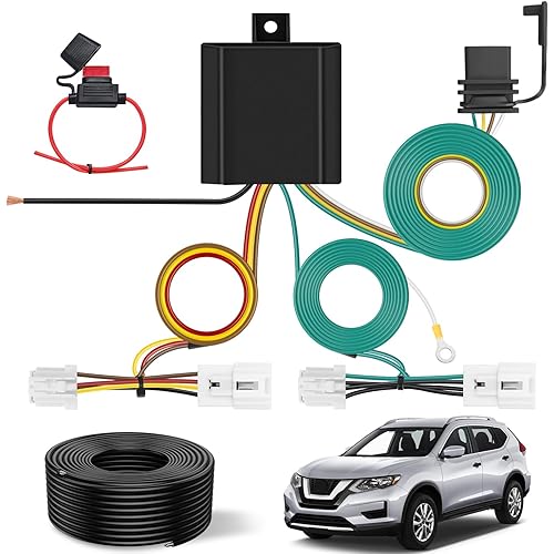 Nilight 4 Pin Trailer Wiring Harness Kit 56033 Custom for 2008 2009 2010 2011 2012 2013 2014 2015 2016 2017 2018 2019 2020 Nissan Rogue 2007-13 Infiniti G25 Q60 G35 G37 Sedan Tow Hitch
