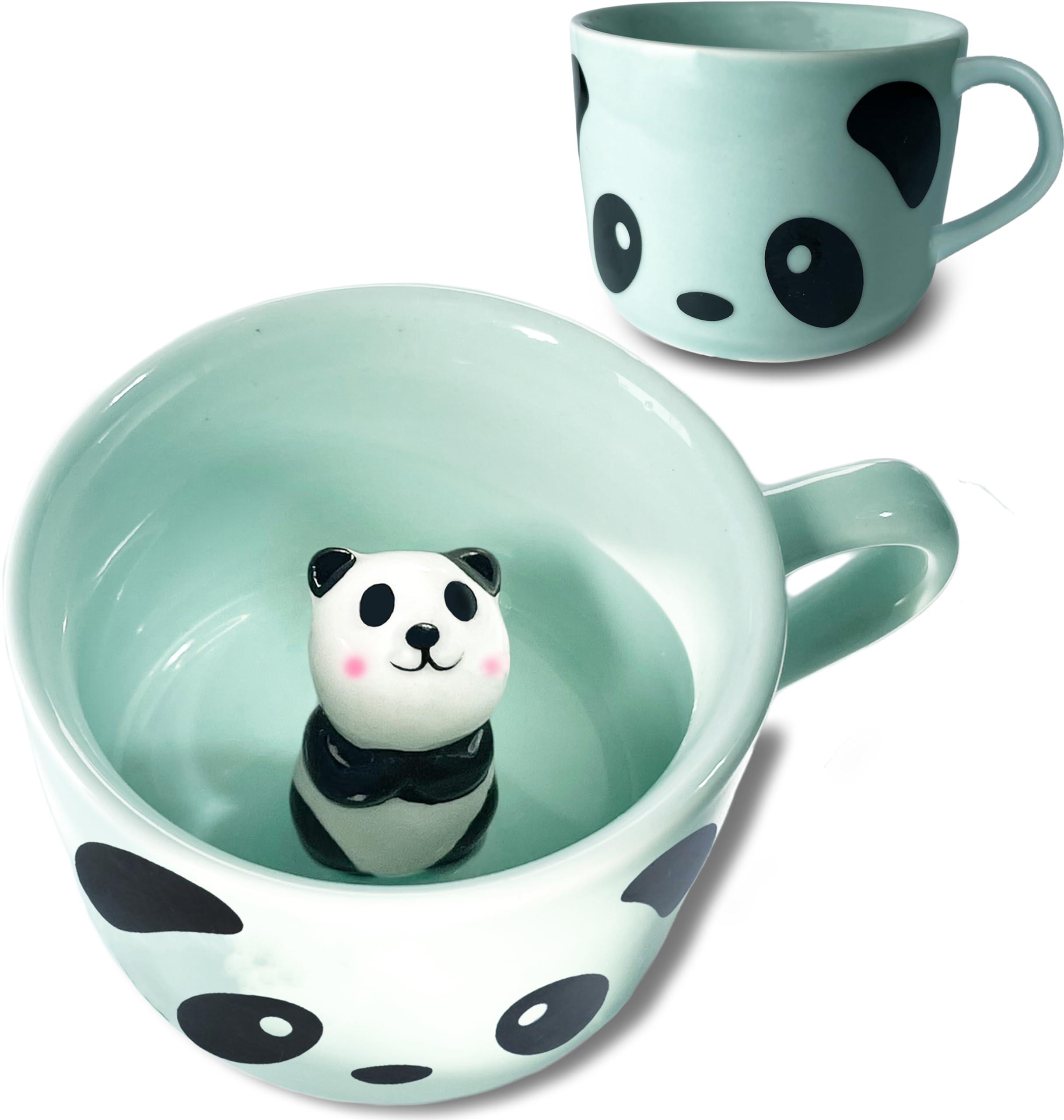 Grazioso panda 3D tazza con animale, simpatico orso panda, decorazione giapponese, divertente regalo per panda, carino, bel regalo per donne, zia amica, tazza da caffè, tè per bambini, 230 ml