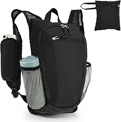 Mochila pequena de caminhada de 10 L com alça no peito, impermeável, dobrável, leve, embalável, pequena mochila para mulheres e homens