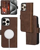 Vista 1 de Bayelon Funda de piel tipo cartera para iPhone 15 Pro Max - Funda con tapa para tarjetas, funda tipo folio, función atril, bloqueo RFID compatible