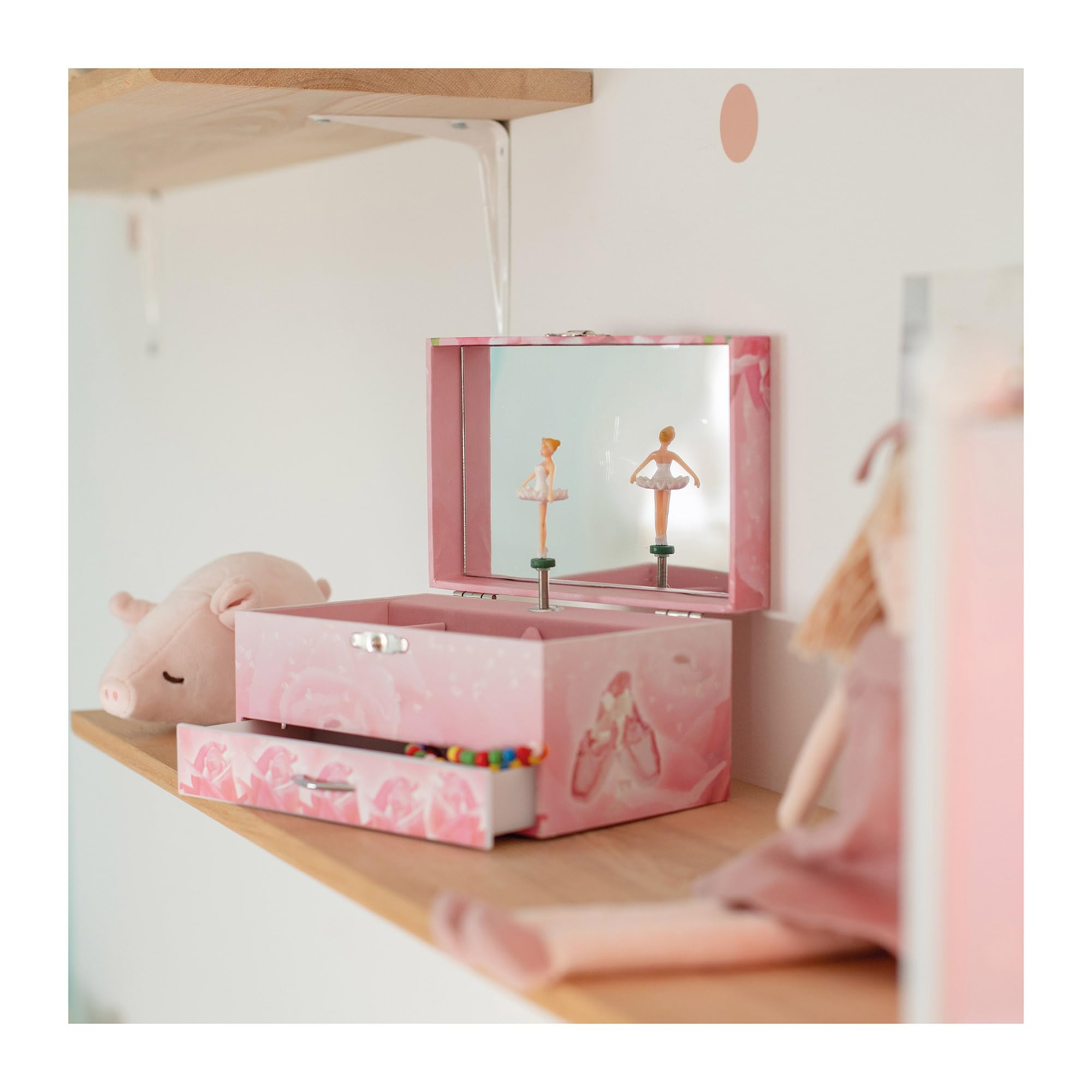 Trousselier 6260974 Schmuckschatulle für Kinder, Ballerina, Spieluhr mit tanzender Figur und Musik, nachtleuchtend