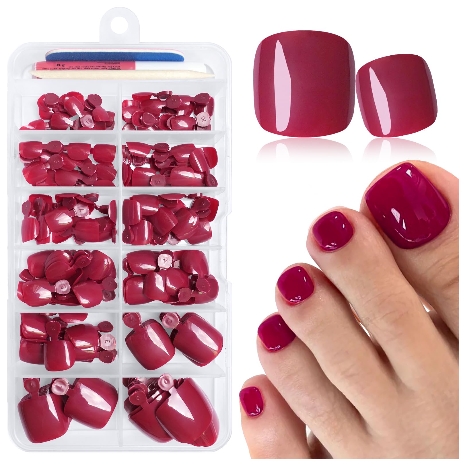 168pc White Press on Toenails - Fake Toe Nails -9 168pc White Press on Toenails - Fake Toe Nails -9