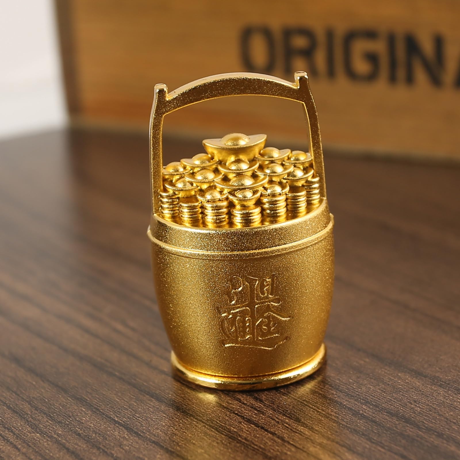 NBKLSWSUI Handmade Antique Brass Copper Ingot Sculpture For Men's Office Desk&man Cave Vintage Decor Unique Feng Shui, 3