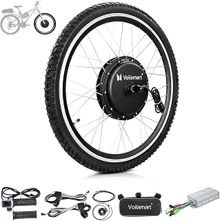 Electric Bicycle Wheel Kit 26" 100mm Front Wheel 48V 1000W E-Bike Conversion Kit, Cycling Hub Motor with Intelligent Controller and PAS System for Road Bike(Without Battery)