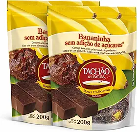 Kit 2 Bananinha Sem Açúcar TACHÃO DE UBATUBA 200g Doce de Banana Natural Diet