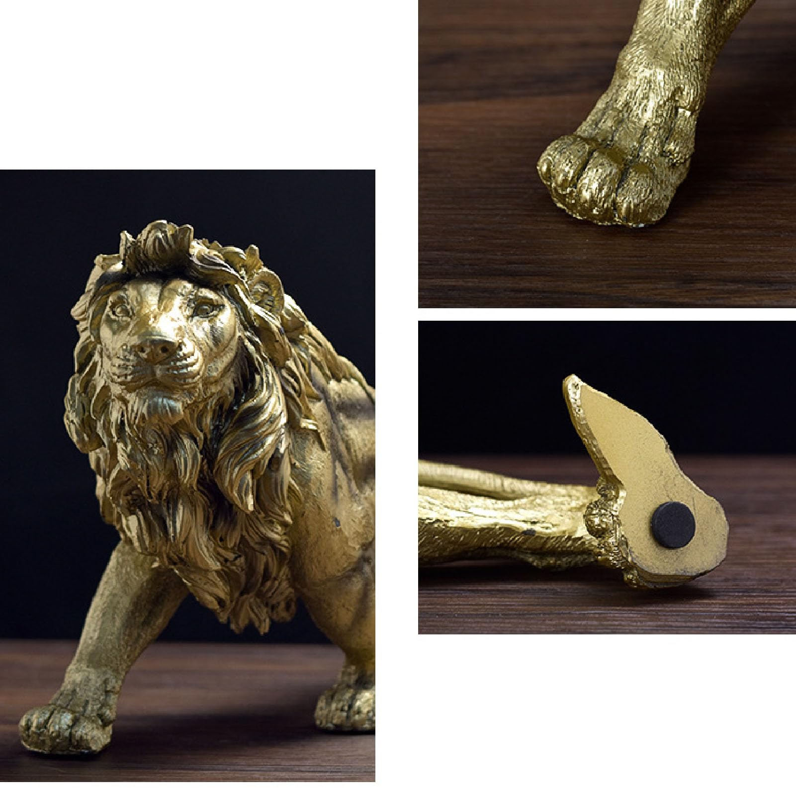 Pyhodi Statua di una Statuetta di Leone Forte, Decorazione per Ufficio, Casa, Scrivania, Scultura di Animali in Poliresina Fatta a Mano, Decorazione di Arte Moderna, Figurine da