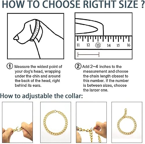 Miniatura 7 de Collar de cadena de perro arcoíris de 34 pulgadas (0.787 in) de ancho, collar duradero de eslabones cubanos para perro, bonito collar de moda para