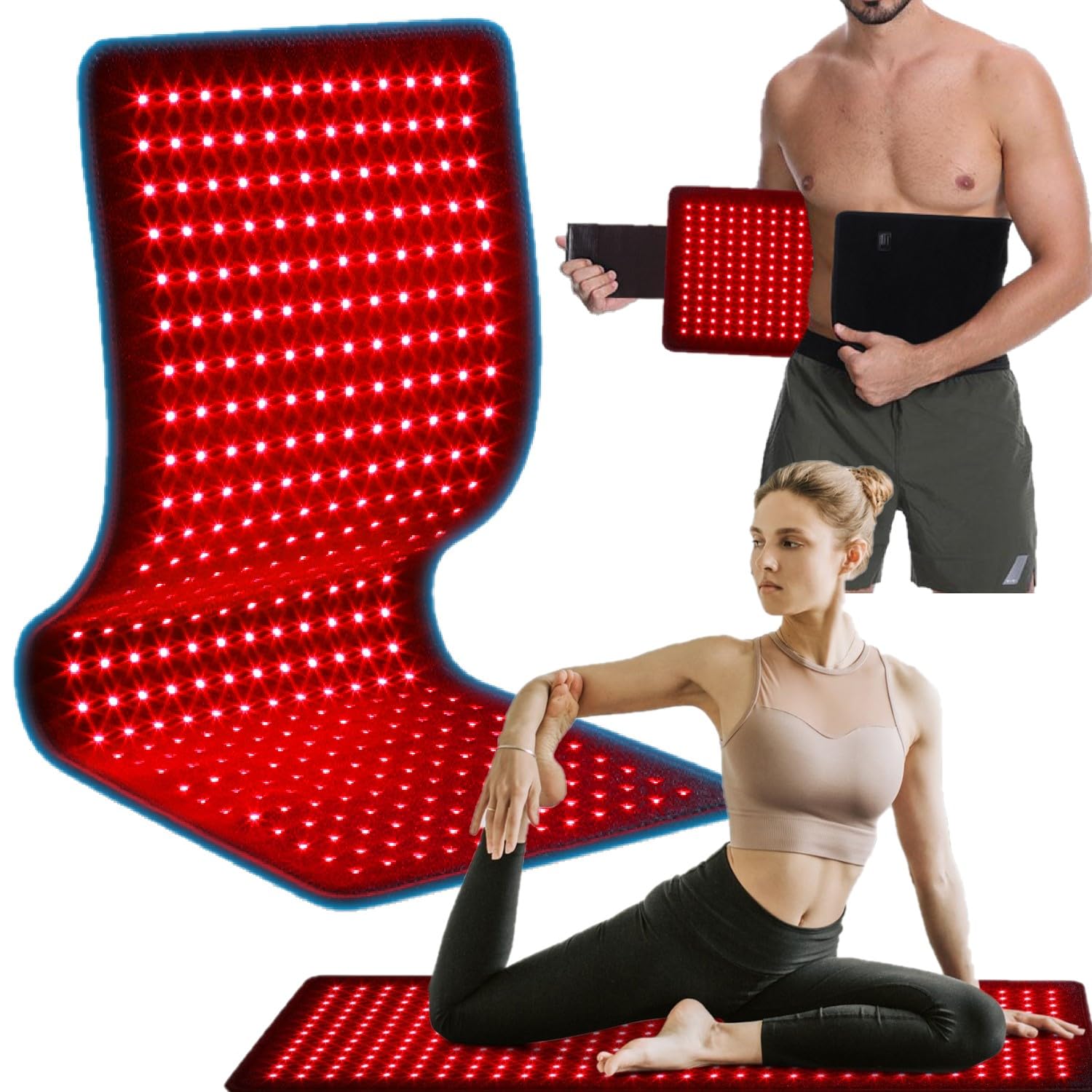 GarveeHome Red Light Therapy for Body, 31.5" x 11.8" Infrared Light Therapy Belt with 360 LEDs, 660nm Red Light & 850nm Infrared Light Therapy Mat with Timer for Back Shoulder Waist Muscle Pain Relief