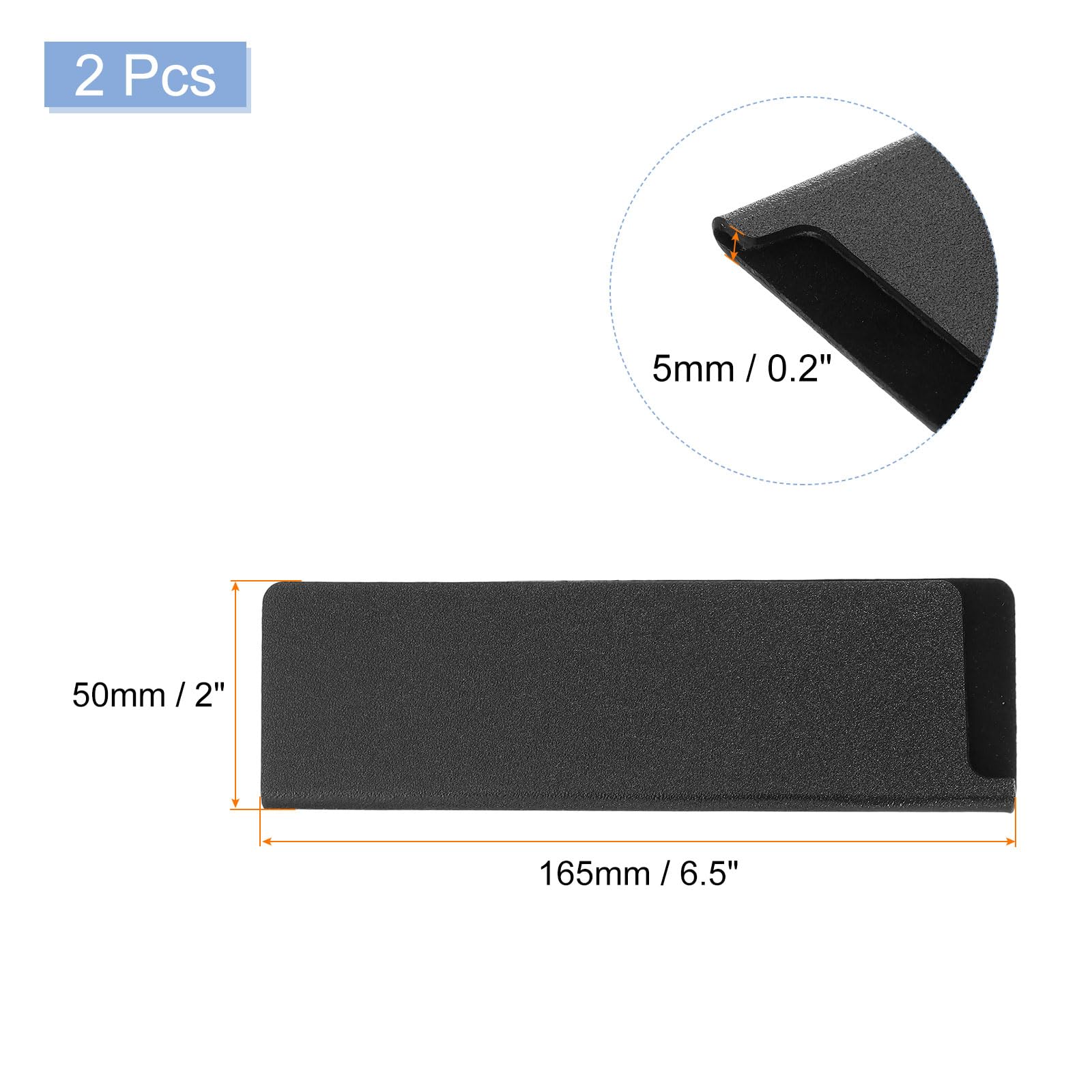 QUARKZMAN 2 sztuki pokrowców ochronnych na końcówki noży 6,5" x 2" ABS osłona na noże osłona ostrza uniwersalna pochwa do domu, kuchni, kolor czarny