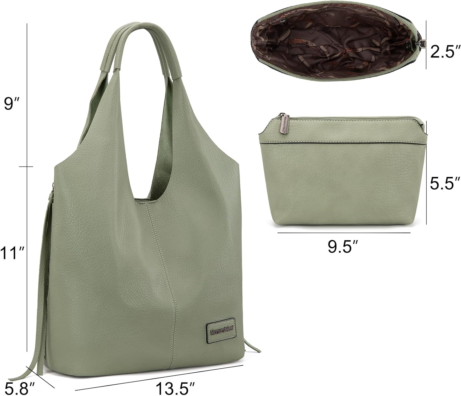 Montana West Slouchy Hobo Bags for Women Soft Designer Shoulder Purses Ladies Top Handle Handbag - Image 4