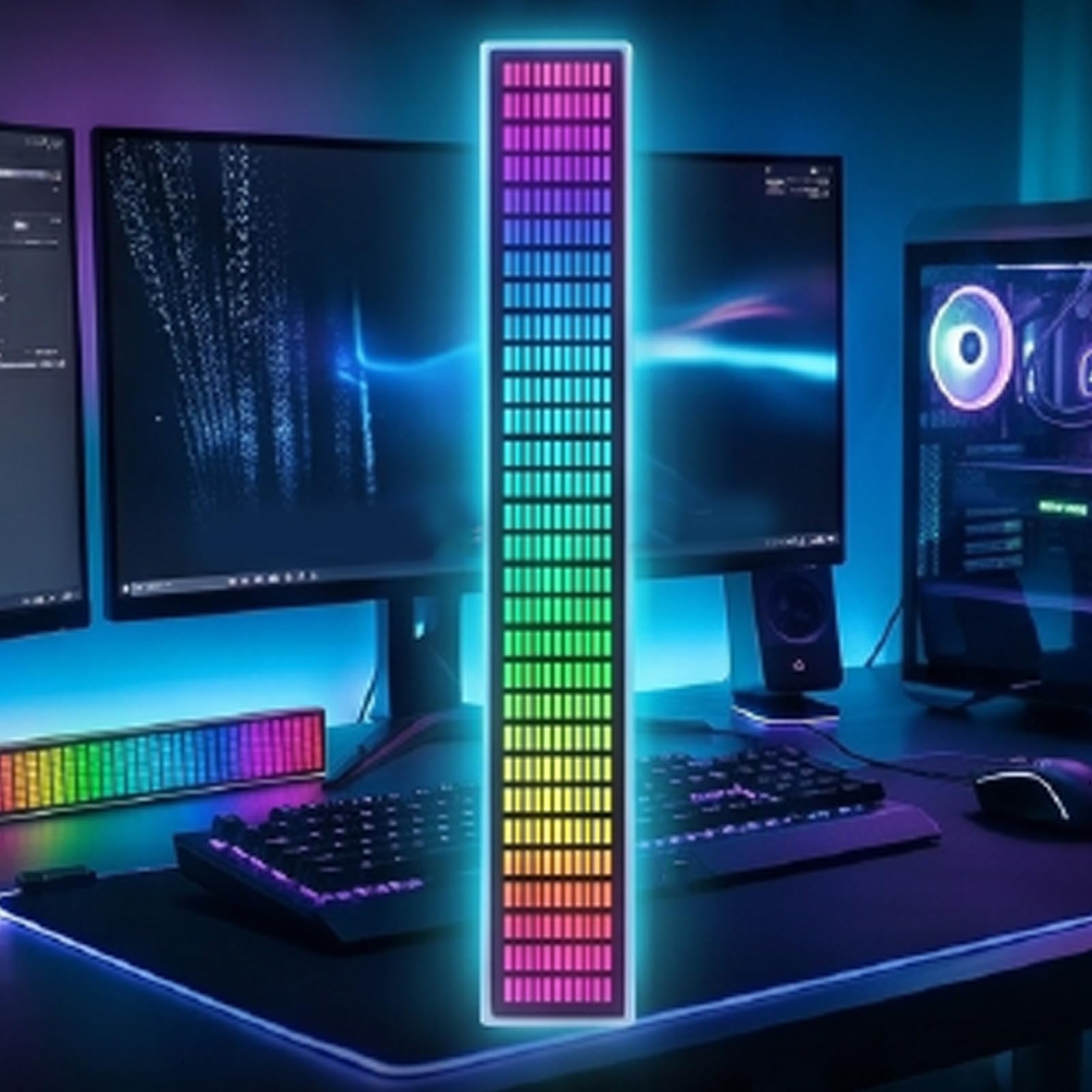 Haofy Wyświetlacz Spektrum Audio z Paskiem świetlnym, Zasilany 5V