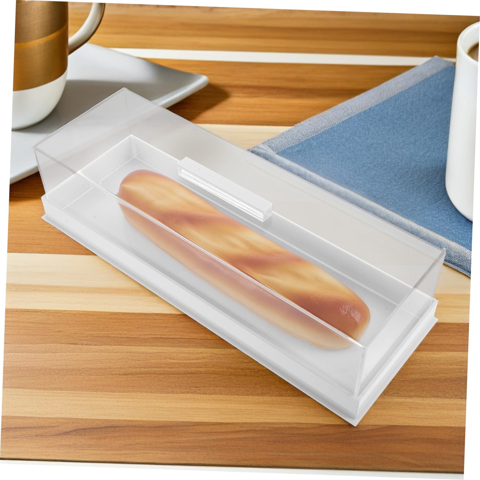 Zerodeko Caja de Presentación Rectangular para Pasteles con Bandeja de Acrílico Tapa para Tartas Soporte Transparente para Postres para Cafetería y Hogar