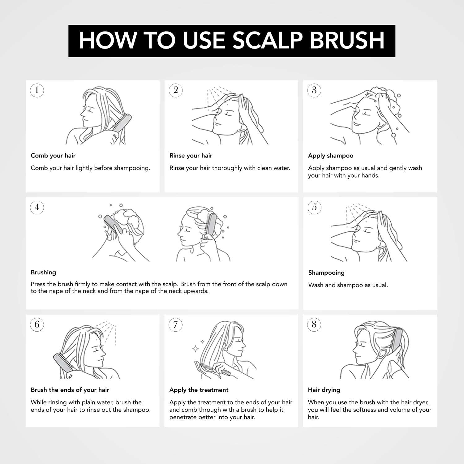 S-HEART-S Scalp Brush COM Hard (czarny)