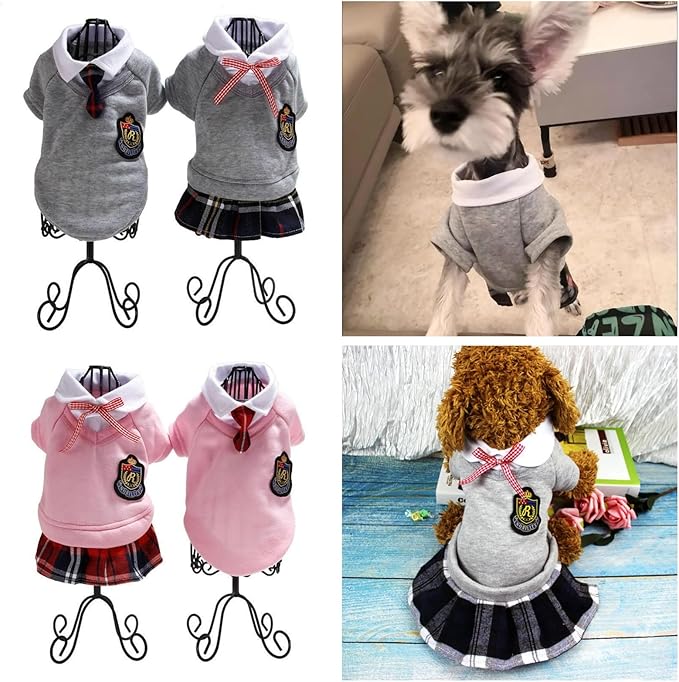 Disfraz de Uniforme Escolar Marino Selena para Perro, Camisa Gris, Talla Grande miniatura 5