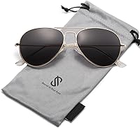 Vista 13 de SOJOS Classic Aviator Polarized Sunglasses for Men Women Vintage Retro Style Negro